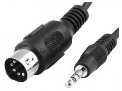 Cablu DIN 5pini mufa tata la Jack 3.5 mm mufa tata 1.5m negru BQ CABLE foto