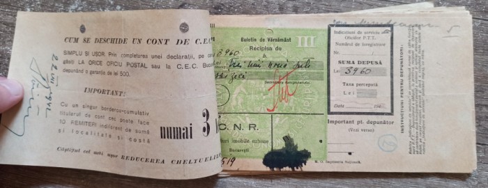Lot 24 buletine de varsamant din anii &#039;40