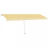 Copertina retractabila manual cu LED, galben si alb, 600x350 cm