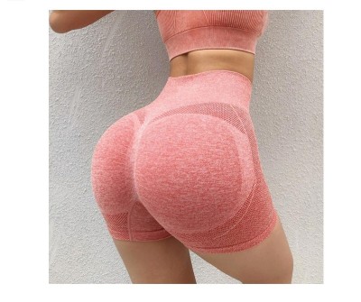 Pantaloni Scurti pentru Yoga, cu talie inalta, foarte elastici, pentru Fitness, Alergare, Rosu, One Size foto