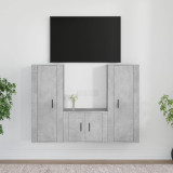 Set dulapuri TV, 3 piese, gri beton, lemn prelucrat GartenMobel Dekor, vidaXL