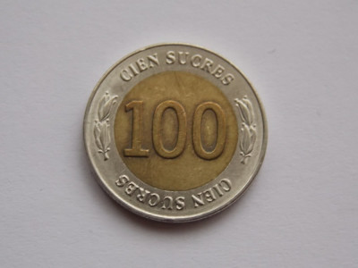 100 SUCRES 1997 ECUADOR-COMEMORATIVA foto