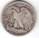SUA Half Dollar Walking Liberty 1917, Argint, Moneda America, Dolar Argint