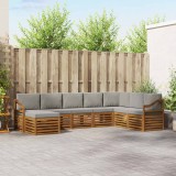 vidaXL Set de canapele de exterior 8 pcs Gri natural și deschis 3375306