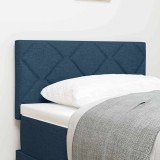 Tăblia de pat cu design de blocuri diamant, albastru, 80 cm, țesătură.