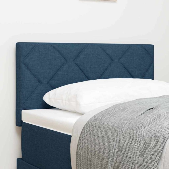 vidaXL Tăblie cap cu lumini cu bandă LED albastru 180 cm țesătură