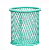 Suport rotund metalic pentru creioane si pixuri,Verde menta,9x10 cm, Oem