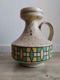 Vaza ceramica Jasba Keramik Germania 1960 eticheta originala veche vintage doar predare personala Timisoara