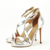 Sandale argintii elegante BLJY1286 128, 40, 41, Argintiu