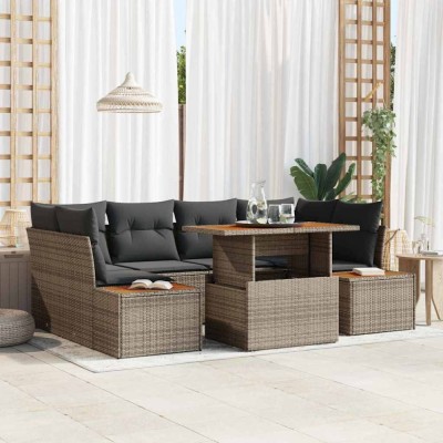 vidaXL Set de masă pentru grădină 9 pcs Gri și Brown 100 x 55 x 73 cm 3350036 foto