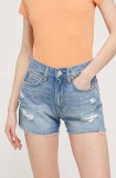 Cumpara ieftin Tommy Jeans pantaloni scurți femei, uni, high waist DW0DW17640