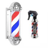 Cumpara ieftin Reclama Luminoasa pentru Frizerie/Barber Pole 55 cm + Pulverizator Frizerie 200ml Just Water Barber