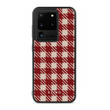 Husa Samsung Galaxy S20 Ultra - Skino Gingham Red, rosu bej