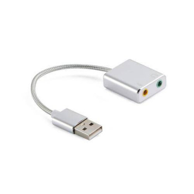 Cablu adaptor USB 2.0 - placa de sunet audio 7.1 virtual 10cm aluminiu WELL foto