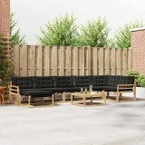 vidaXL Set de canapele de exterior 8 pcs Alb și negru 79 x 79 x 37 cm 3388926