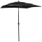 Umbrela de gradina cu 3 niveluri, stalp aluminiu, negru, 2x2 m