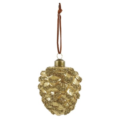 Decoratiune Craciun, tip con, auriu, sticla, 9.7 cm, 66780017 foto