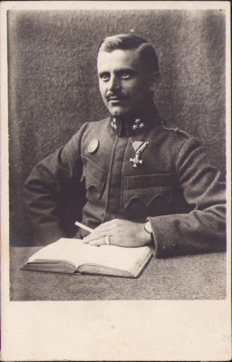 HST P576 Poză Zugsfuhrer austro-ungar decorat 1917 Primul Război Mondial foto