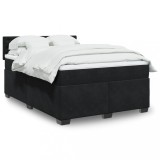 VidaXL Pat box spring cu saltea, negru, 140x190 cm, catifea 3286320