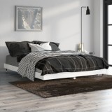 VidaXL Cadru de pat, alb extralucios, 140x190 cm, lemn prelucrat