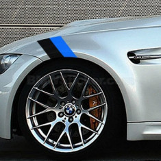 Sticker ornament auto BMW FLAG - BLACK/BLUE (20cm x 12cm) ManiaStiker