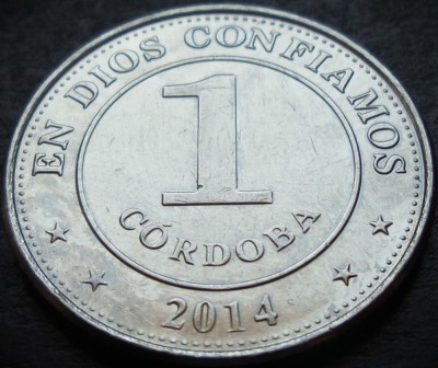 Moneda exotica 1 CORDOBA - NICARAGUA, anul 2014 * cod 3404 B foto