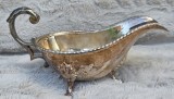 SOSIERĂ VINTAGE &Icirc;N STIL EDWARDIAN DIN METAL MASIV PLACAT CU ARGINT