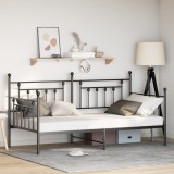 VidaXL Cadru de pat Daybed Negru 90x200 cm Oțel