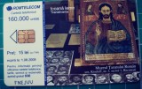 Cartela telefonica Romtelecom 15 lei Muzeul Taranului Roman FNEJVV exp. 2008 Numarul 8 Sala Moaste 160.000 unitati Icoana lemn Transilvania