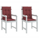 vidaXL Perne scaun spătar mic 2 buc. melanj roșu vin 100x50x4cm textil
