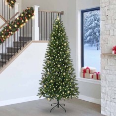 vidaXL Brad de Crăciun artificial cu 300 LED Verde 240 cm PE și PVC 3397384