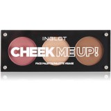 Inglot Face Palette iluminator, pudră bronzantă și blush culoare Cheek Me Up! 7 g