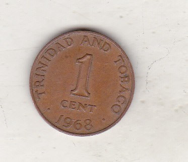 bnk mnd Trinidad Tobago 1 cent 1968