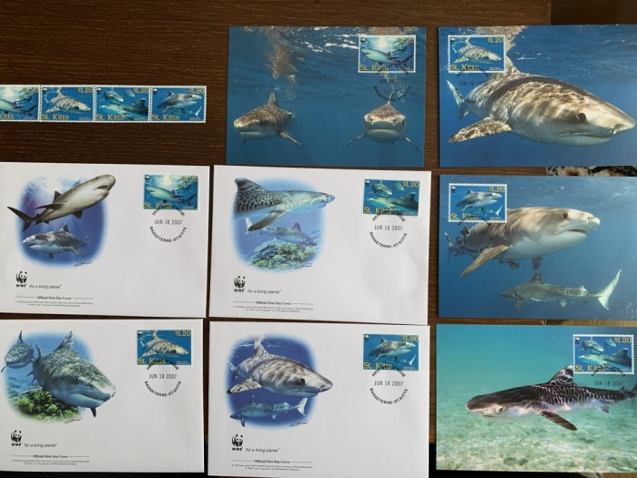 st. kittts - rechini - serie 4 timbre MNH, 4 FDC, 4 maxime, fauna wwf