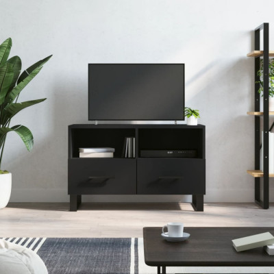 Comodă TV, negru, 80x36x50 cm, lemn prelucrat foto