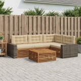 vidaXL Set de canapele de exterior 5 pcs Natural și Bej 3383341
