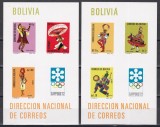 Bolivia 1972-J.O. de iarnă Sapporo - Dansuri populare, 2 Colite NDT,Cota 64 Euro, Nestampilat