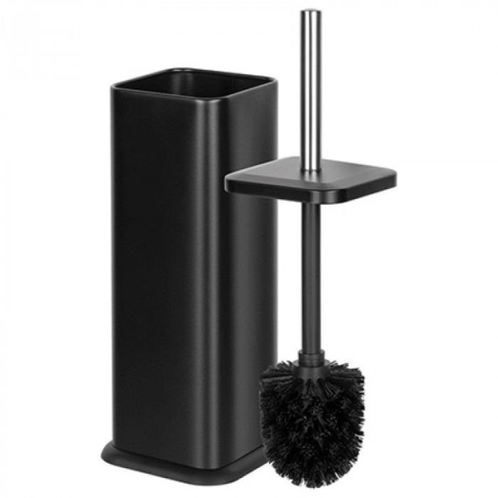 Perie pentru WC Teesa, 11.2 x 11.2 x 37.5 cm, Negru