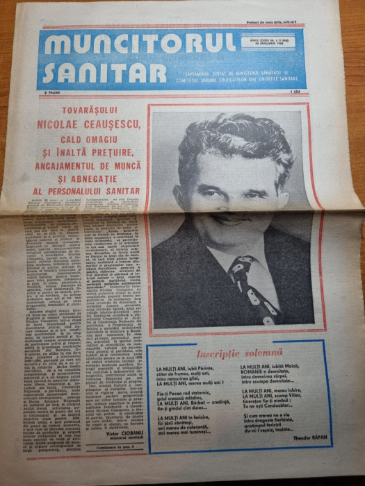 muncitorul sanitar 26 ianuarie 1988 - ziua de nastere a lui ceausescu