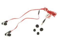 Căști In-Ear cu Microfon Jack 3.5mm Negru/Roșu 1.2m