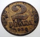7.204 YUGOSLAVIA JUGOSLAVIA IUGOSLAVIA 2 DINARA DINARI 1938, Europa, Bronz-Aluminiu