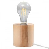 Lampă De Birou Salgado Din Lemn Natural Cu 1 Bec Cilindric De Interior, Stil Scandinav.