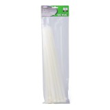 Set de 50 buc Coliere de Plastic, 370 mm x 7,8 mm culoare alb,Hofftech,rezistente UV