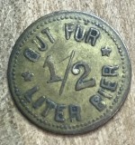 Jeton GERMANIA GUT FUR 1/2 BIER / BUN PENTRU 1/2 BERE