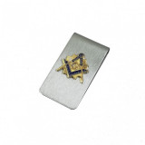 Cumpara ieftin Clips pentru bani cu simbol masonic auriu MM878