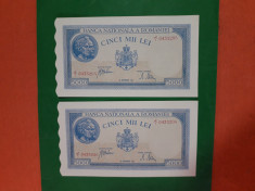 Bancnote romanesti 5000lei septembrie 1943 consecutive unc foto