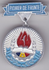 INSIGNA PIONIER Medalie Pionier de frunte Aluminiu vopsit