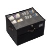Cutie de Depozitare pentru Pantofi, Flippy, 53x42x33 cm, cu Capac Transparent si Fermoar, Negru