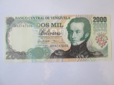 Rara! Venezuela 2000 Bolivares 1997 UNC foto