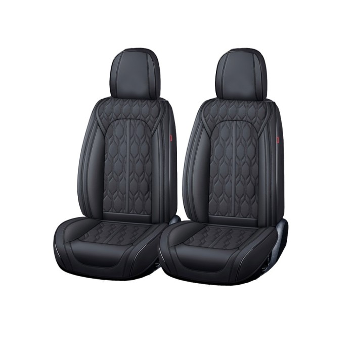 Huse auto universale premium 5 locuri Carguard Deluxe piele ecologica perforata - negru